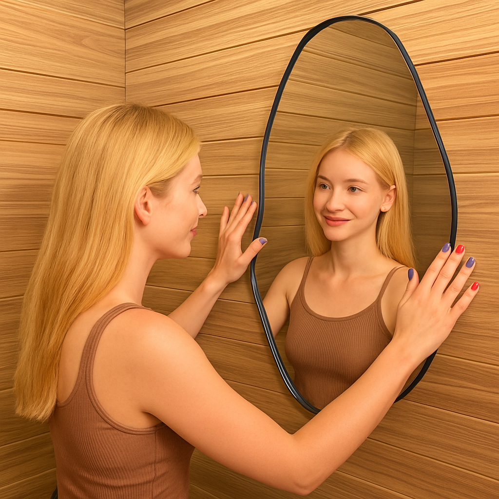 Espelho Decorativo Organico Grande Pedra 50X80cm Para Sala Quarto Banheiro Hall