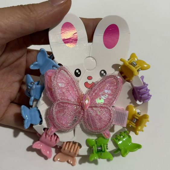 Kit 22/44/66/132 Unidades Grampos de Cabelo Coloridos Clipes Mini presilha Florzinha Estrela Florzinhas com borboleta