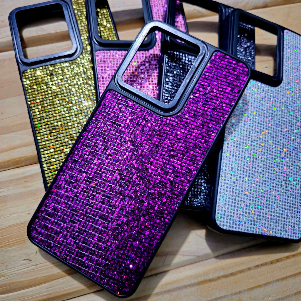 Capa capinha case anti impacto silicone com Strass para Xiaomi Redmi 13C / Capa Capinha Para Poco C65  - Pedrinhas