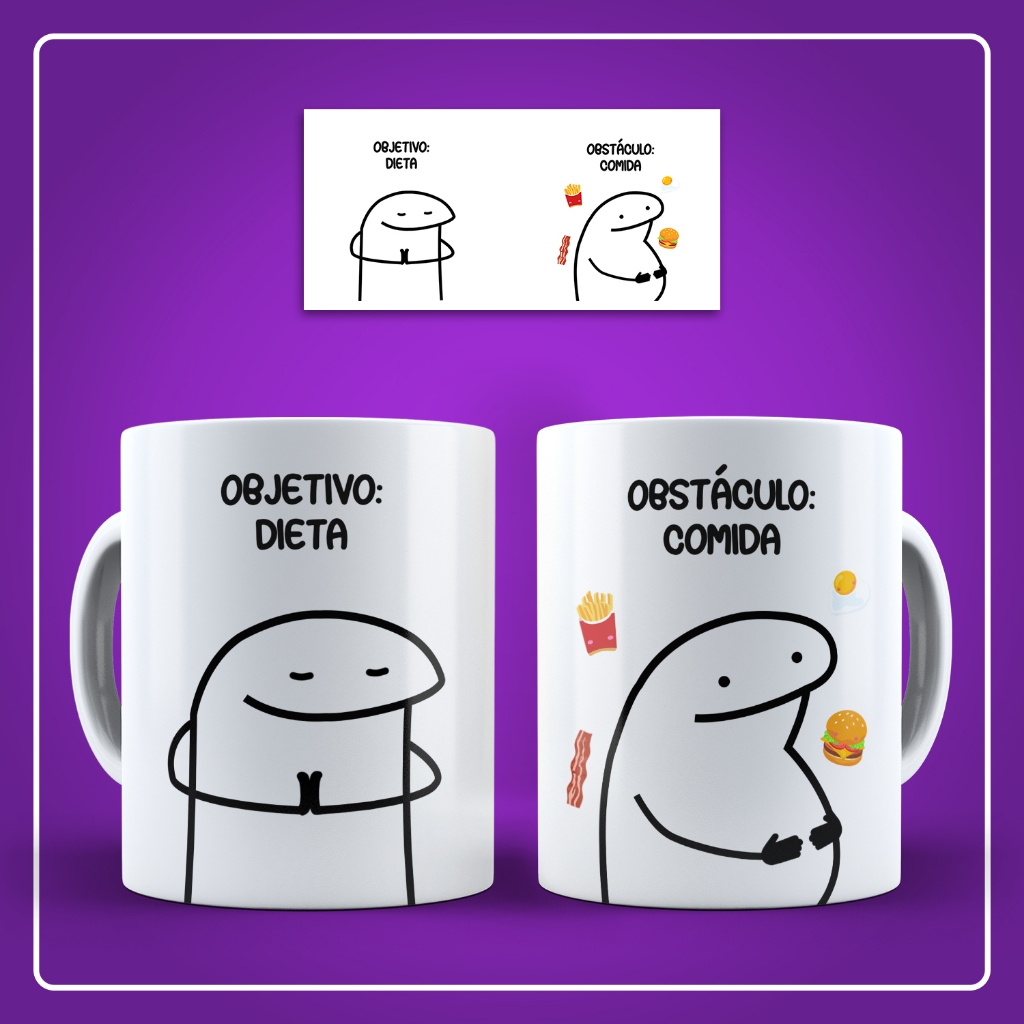 Caneca de Cerâmica (LIVE) / Flork / Frases - Objetivo: Dieta, Obstáculo:Comida