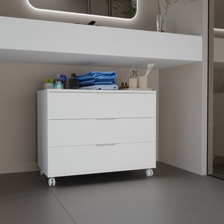 Gabinete Com Rodizio 70Cm Para Banheiro Escritorio
