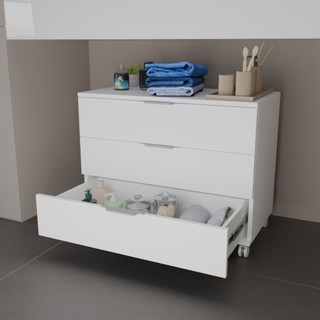 Gaveteiro 3 Gavetas Com Rodizio Para Banheiro Escritório Mesa Cabeceira Home Office