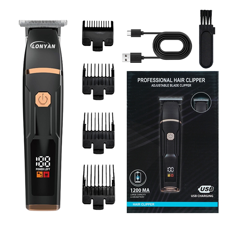 Máquina de Cortar Cabelo Profissional Sem Fio 1200mAh Bivolt LÂmina Carbono Ã Prova D'Água Silencioso e Recarreg¡vel em Oferta na Shopee