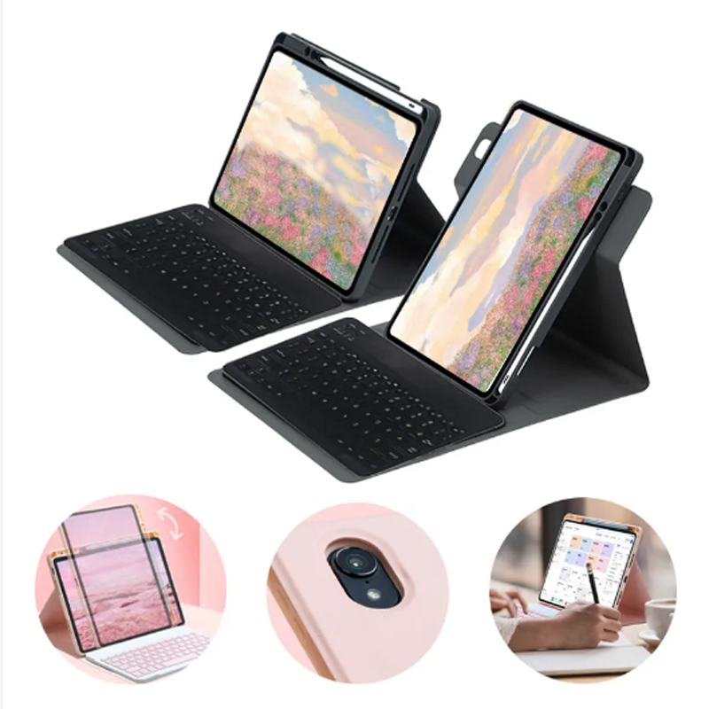 Capa Rotativo Para Tablet Ipad 11ª（A16）/10ª（10.9"）/9ª/8ª/Air7/Air6/Air5/Air3/Com Teclado Abnt2 (Com Tecla "Ç") E Mouse