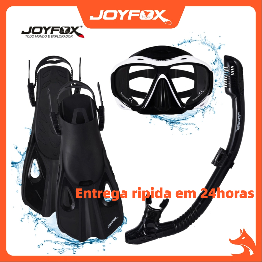 JOYFOX Kit Mergulho Máscara Respirador Snorkel Profissional Adulto