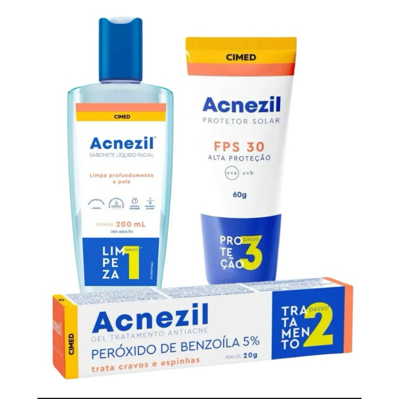Kit Acnezil Tratamento AntiAcne 3 passos