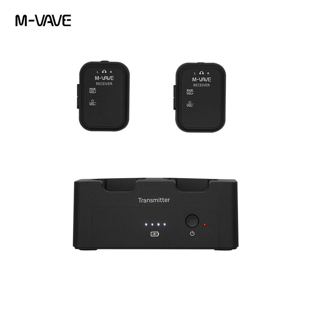 M-VAVE WP-12 Sistema de áudio de monitor de auscultadores sem fios 2.4G Transmissão Gravador Mono Estéreo Recetor em Oferta na Shopee