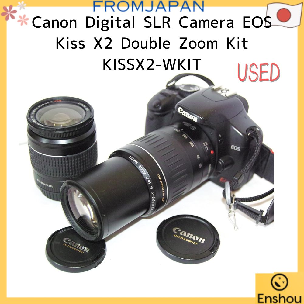 [USED][Direto do Japão][Itens usados]Canon câmera digital DSLR EOS Kiss X2 Double Zoom Kit KISSX2-WKIT