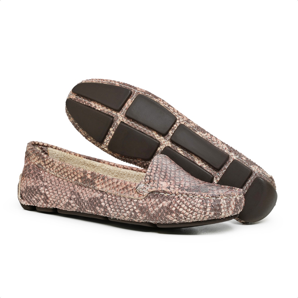 Mocassim Feminino Cobra 100% couro Legitimo Sapato Leve Macio e Confortável