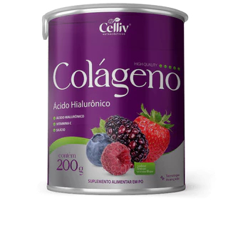 COLAGENO COM ACIDO HIALURONICO FRUTAS VERMELHAS 200GR - CELLIV em Oferta na Shopee