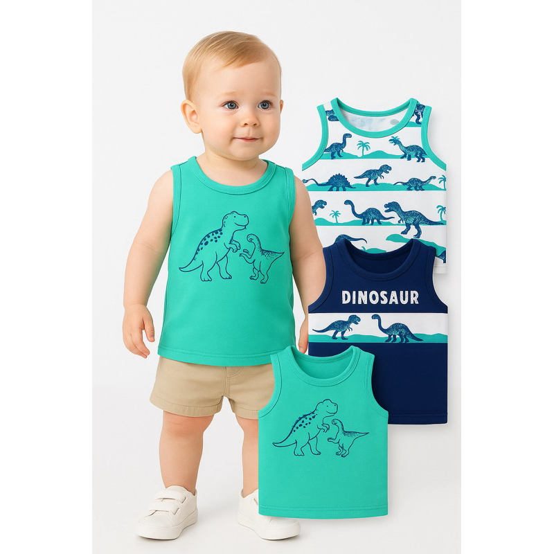 Camiseta Infantil Menino Regata roupas Bebê roupa recém nascido menino kit com 3