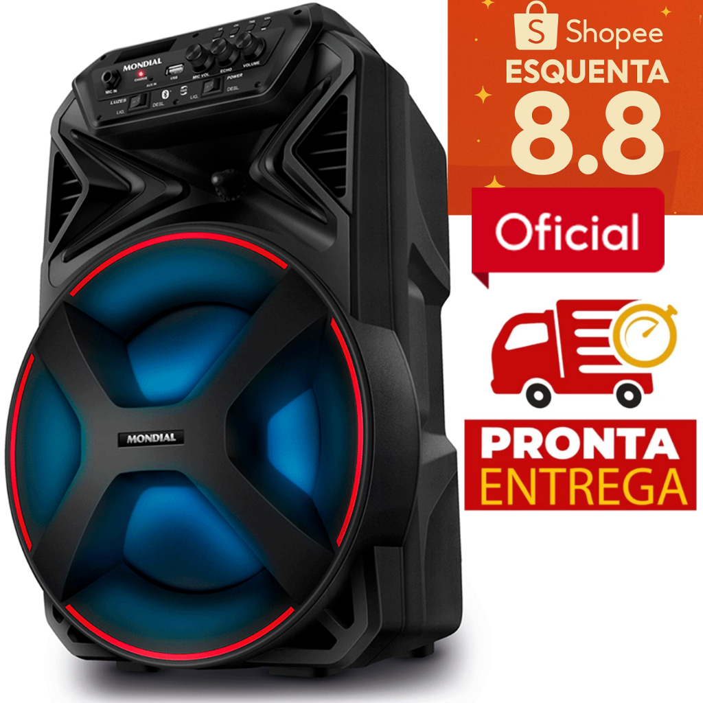 Caixa Amplificada Connect Partyplus, Mondial, Preto, 250W RMS, Bivolt - CM-250 envio 24 horas