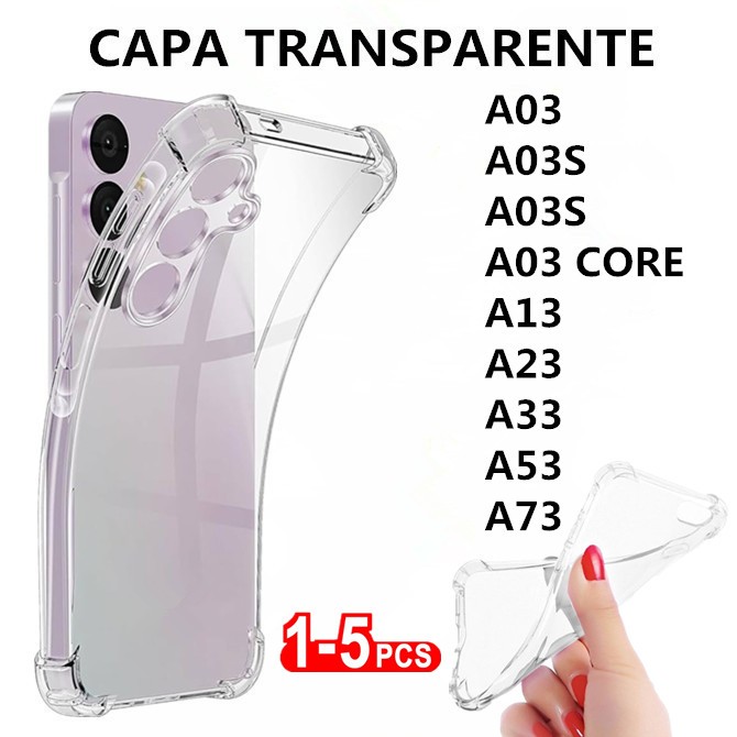 Capa Transparente TPU Anti Shock Para Samsung A03 A03S A03S CORE A13 A23 A33 A53 A73