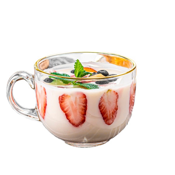 Xícara Vidro Jumbo Caneca Cereais Em Vidro 450ml Kit 3 Pçs