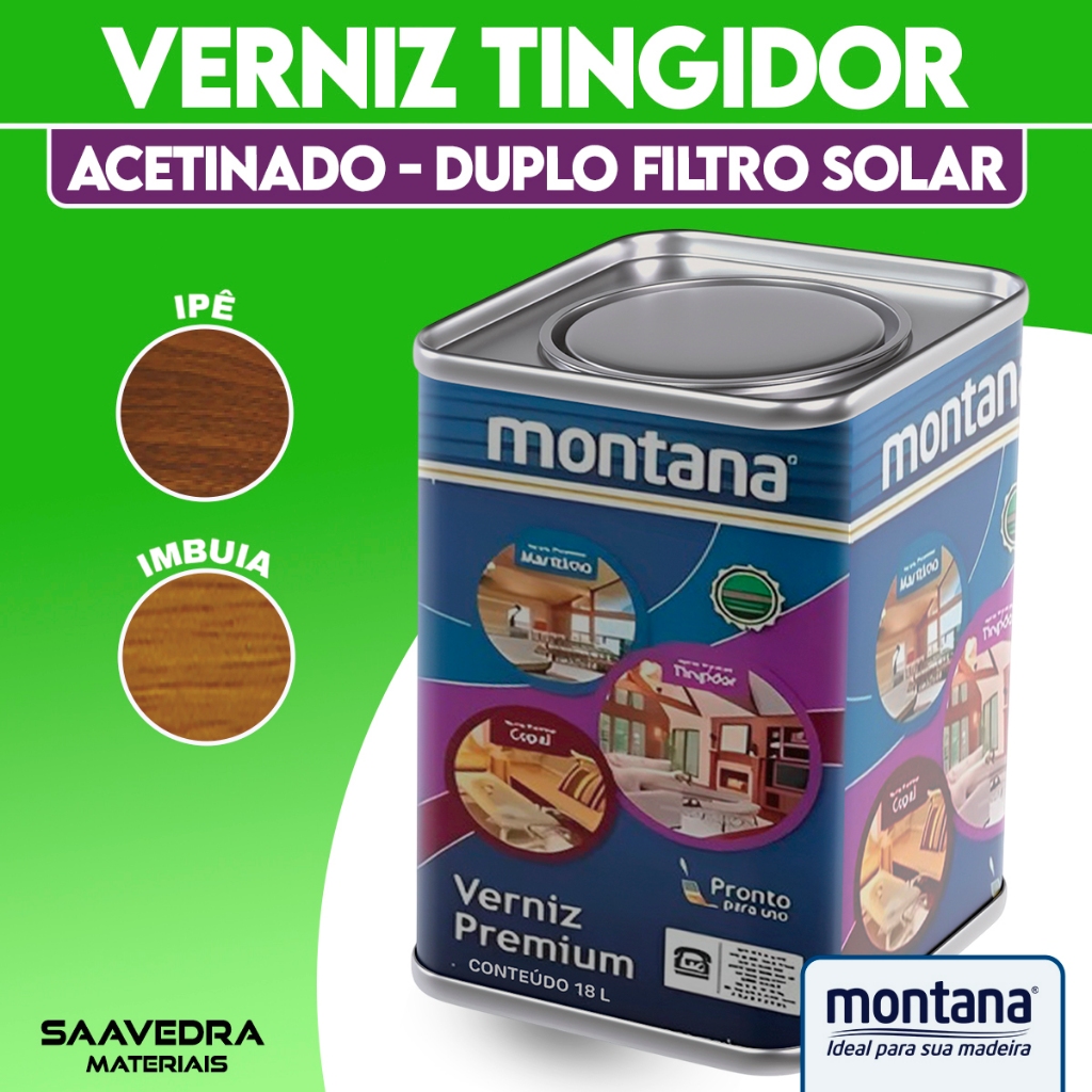 Verniz Tingidor Montana 18 Litros Acetinado Castanho e Imbuia
