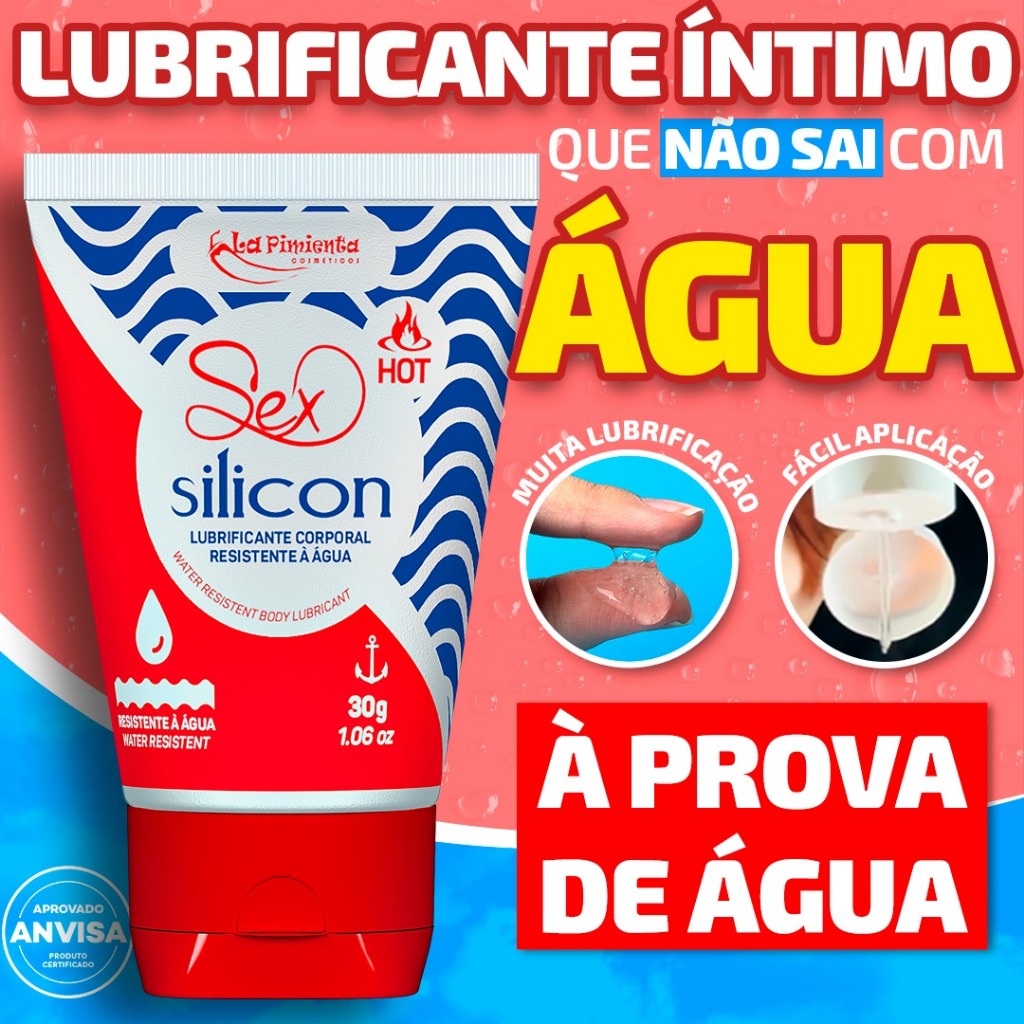 LUBRIFICANTE ÍNTIMO QUE NÃO SAI COM ÁGUA - LINHA AQUA SILICON