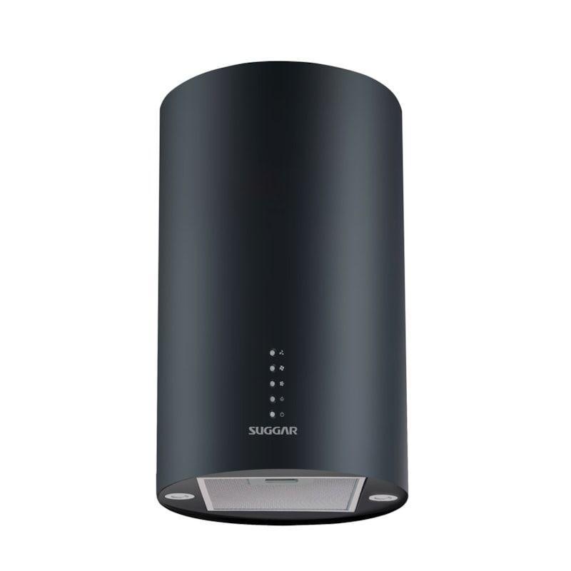 Coifa Suggar de Ilha Redonda 35 Cm Quartzo Preta