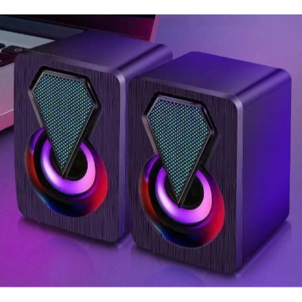 Caixa de som Pc Gamer Com Luz RGB Estéreo 2.0 Para Computador Notebook