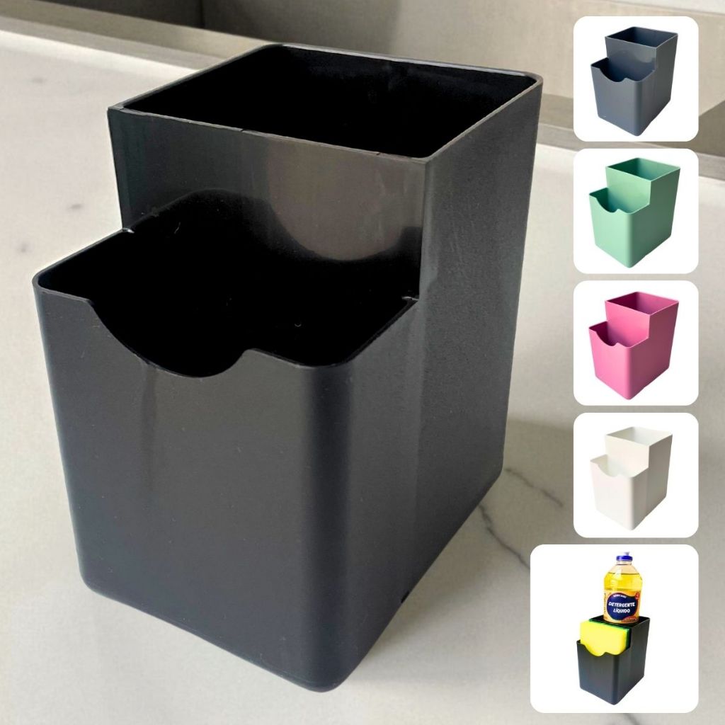 PORTA DETERGENTE E ESPONJA ORGANIZADOR CLEAN PARA PIA E COZINHA VARIAS CORES