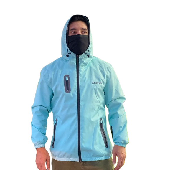 Jaqueta Texx Corta Vento Neon V2 Azul Claro -