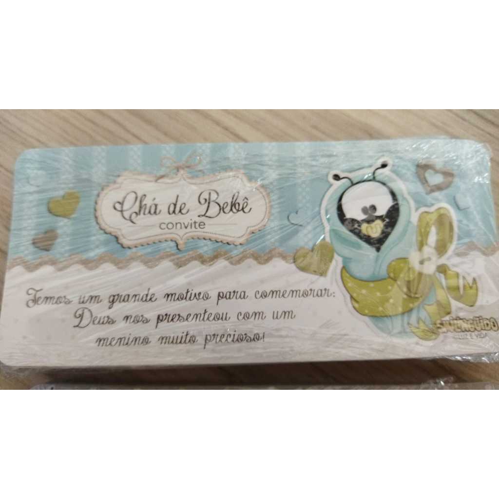 MODELO 07 - Kit com 20 unid. - Convite Chá de Bebê Menino do Smilinguido