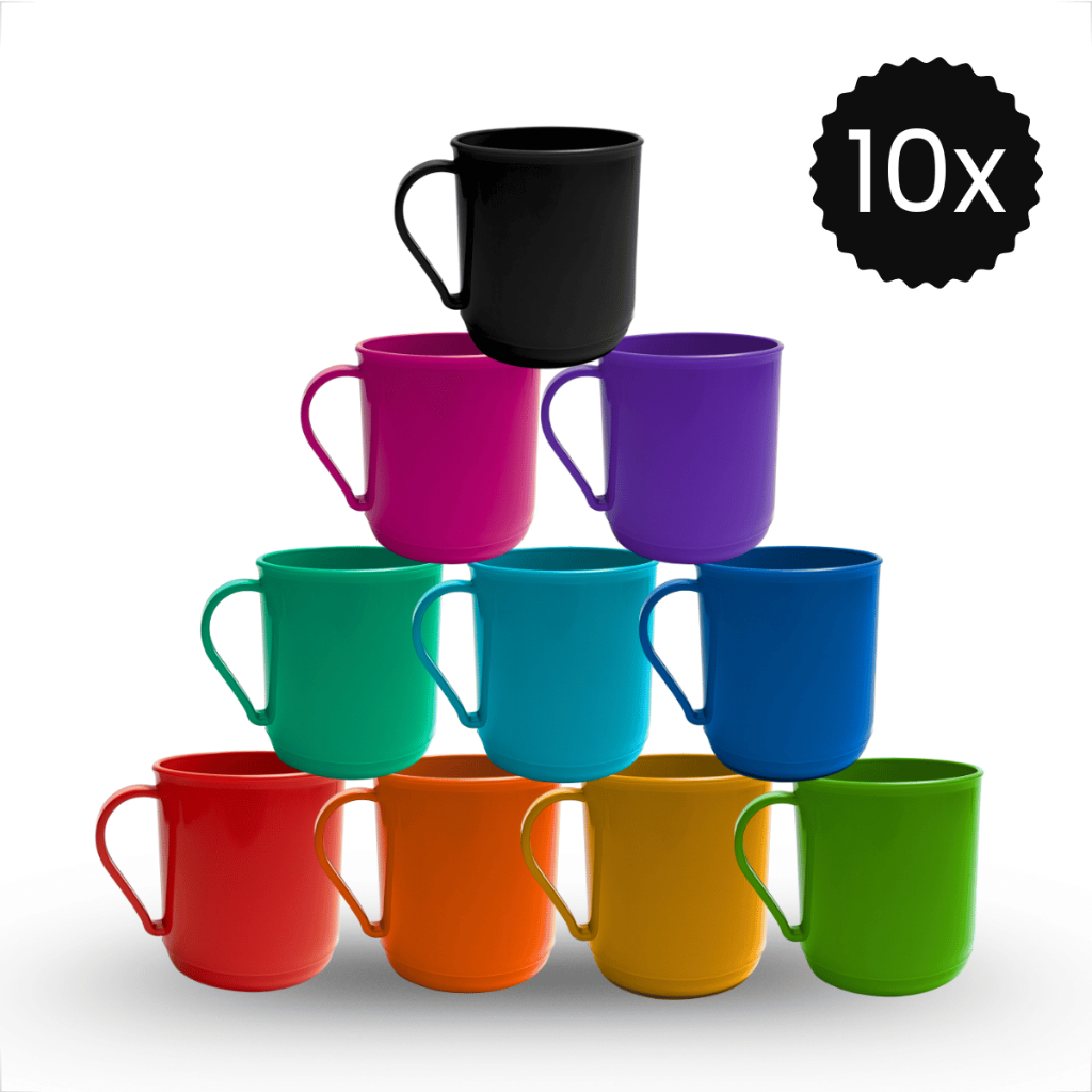 Kit 10 Canecas 400ML Em Plástico Premium Para Escolas Merenda Creche Cantina Café Festas e Eventos em Oferta na Shopee