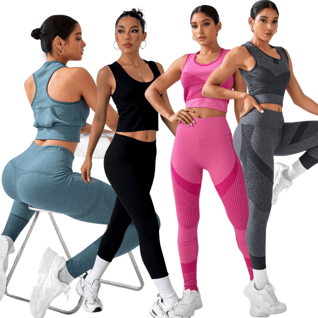 Kit Conjunto Academia Calça Legging e Top Fitness Básico Diversas Cores em Oferta na Shopee