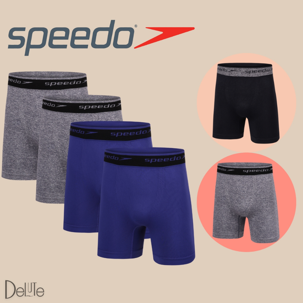 Kit 4 Cuecas Boxer Masculina Speedo Conforto Com Poliamida E Pernas Longas em Oferta na Shopee