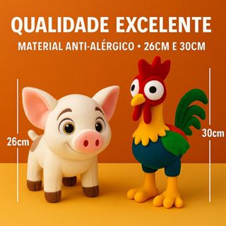 Pelucia HeiHei Galo e Pua Porquinho Moana Presente Disney Menina Menino Brinquedo Stitch Pelúcia em Oferta na Shopee