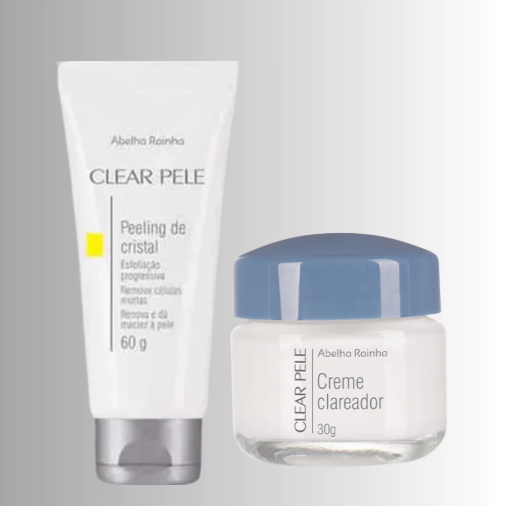 Kit Clareador Manchas e Melasma Creme Noturno + Peeling de Cristal Clear Pele Abelha Rainha — imagem 2 de 2