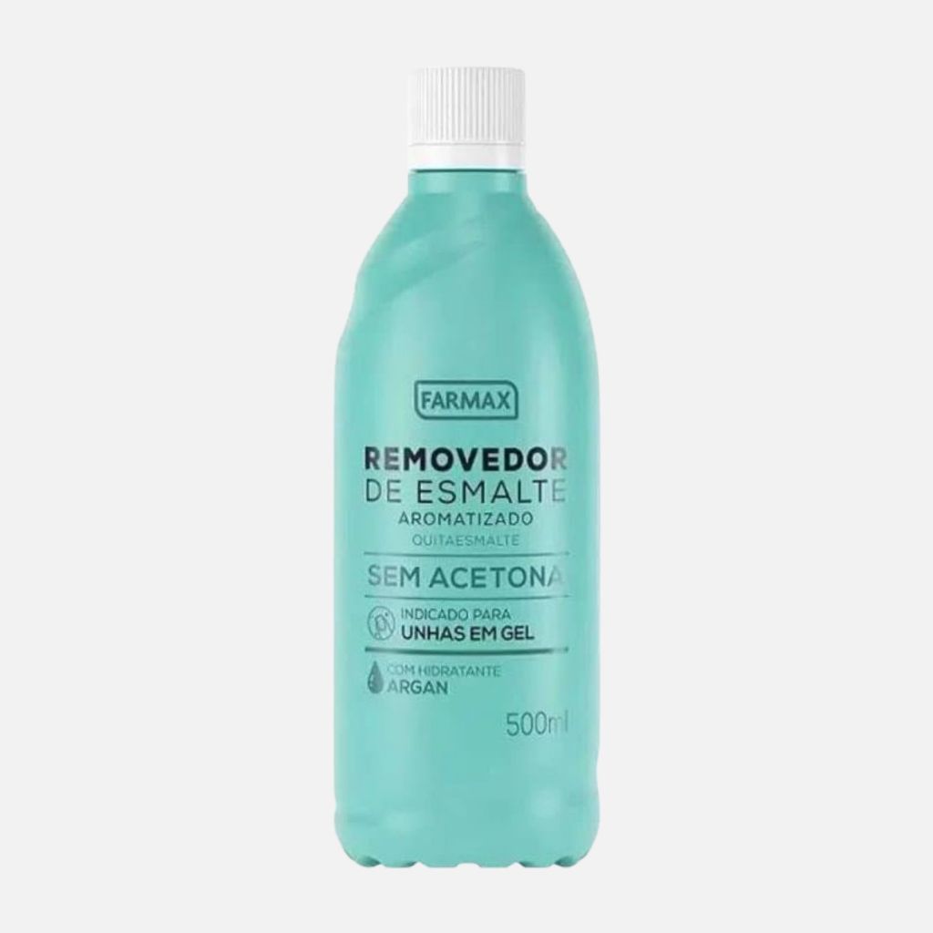 Removedor de Esmalte Sem Acetona Argan Unha Gel 500ml Farmax Envio Imediato Glicerina Hidratação