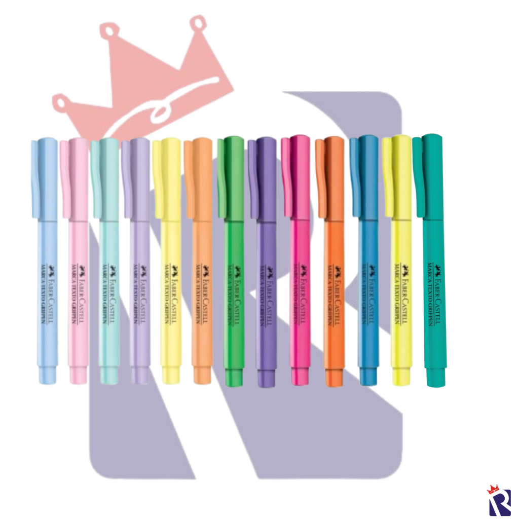 KIT CANETA MARCA-TEXTO FABER-CASTELL NEON OU TOM PASTEL