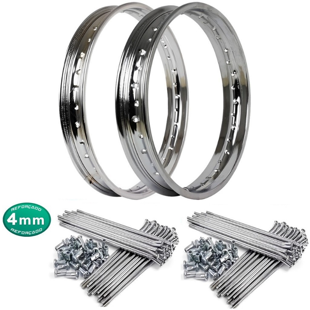 Par De Aros Biz 100 Biz 125 Com Raios 4mm