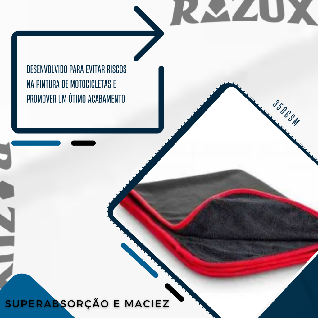Detalhes do Toalha De Microfibra Detalhamento Super Macia 40x40cm Razux