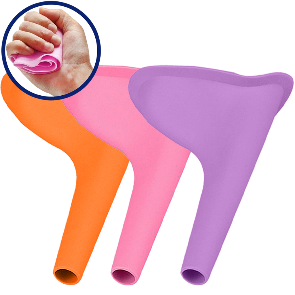 Funil Urina Feminino Para Mulher Fazer Xixi Em Pé Portátil Urinol Silicone Suporte Para Urinar