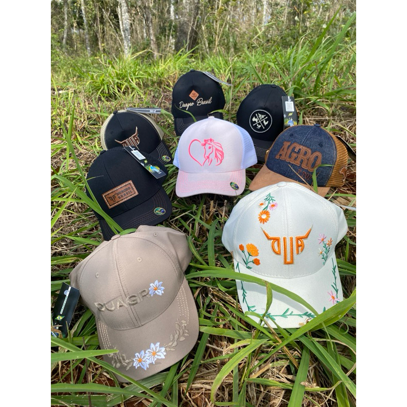 Boné country  Duagro original boné masculino e feminino agro tela trucker aba curva com regulagem ajustavel