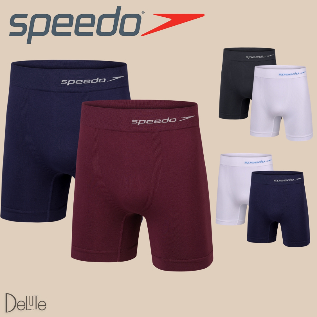 Kit 2 Cuecas Boxer Speedo Masculina Sem Costura Cos Alto Poliamida E Pernas Longas em Oferta na Shopee