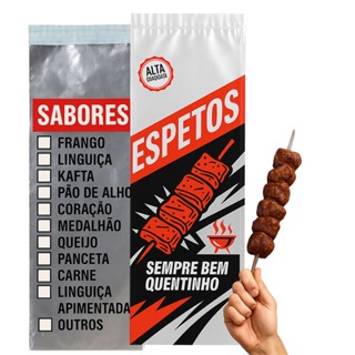 100 Embalagens Térmicas Para Delivery de Espetinhos de Churrasco em Oferta na Shopee