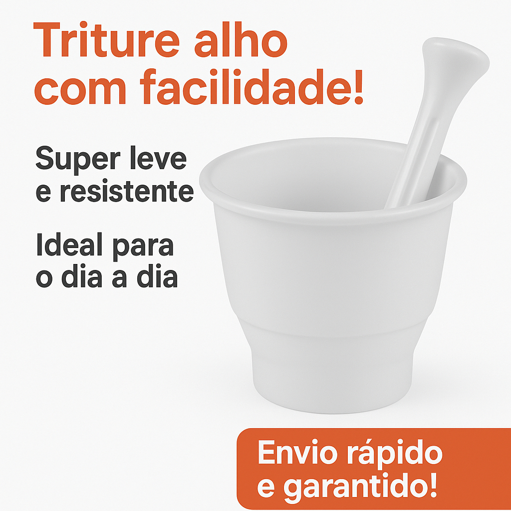 Pilão de Alho com Socador em Plástico Resistente - Leve, Prático e Durável 500ml e 550ml em Oferta na Shopee