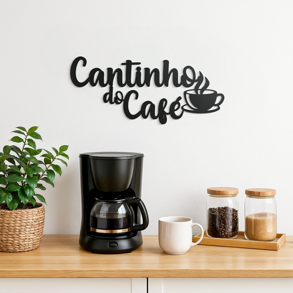 Escrita Cantinho do Café Decoração Em Mdf Com Dupla Face