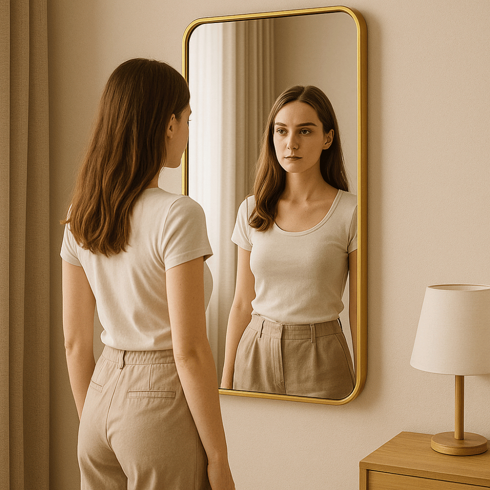 Espelho Grande Retangular 110x50cm Com Moldura de Alumínio Decoração Para Quarto Sala Banheiro Hall em Oferta na Shopee