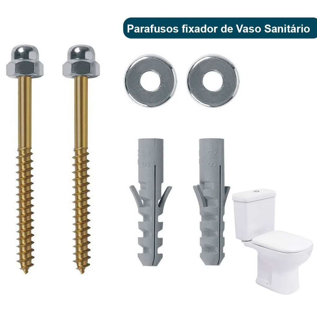 Kit jogo de Parafusos para Vaso Sanitário acessorios de banheiro Pia Bide Tanque bucha 08