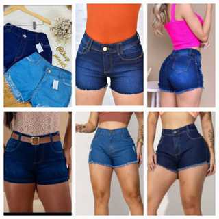 Bermuda Jeans Curta  Feminina , Short Jeans Curto com Elastano empina Bumbum em Oferta na Shopee