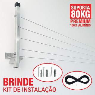 Varal Retrátil de Parede 100% Alumínio – Suporte Reforçado 80kg | Envio Imediato