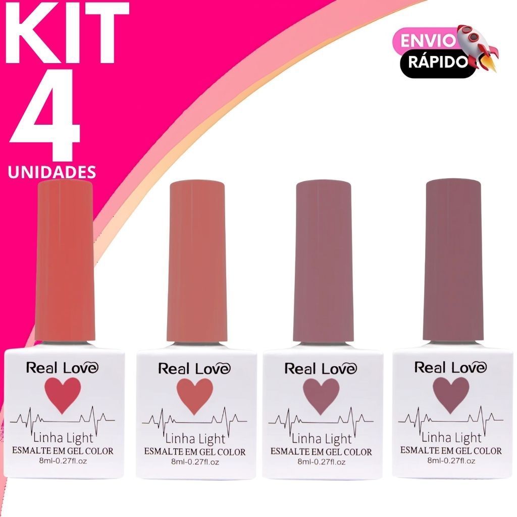 Kit Esmalte em Gel Marrom Real Love – Linha Light para Nail Designer Unhas Elegantes e Sofisticadas em Oferta na Shopee