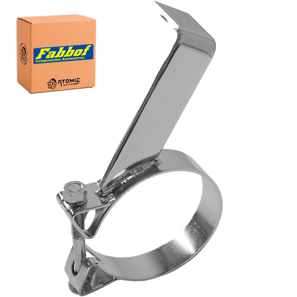 Abraçadeira Com Suporte Lateral Longo Cromada 4,5 Polegada