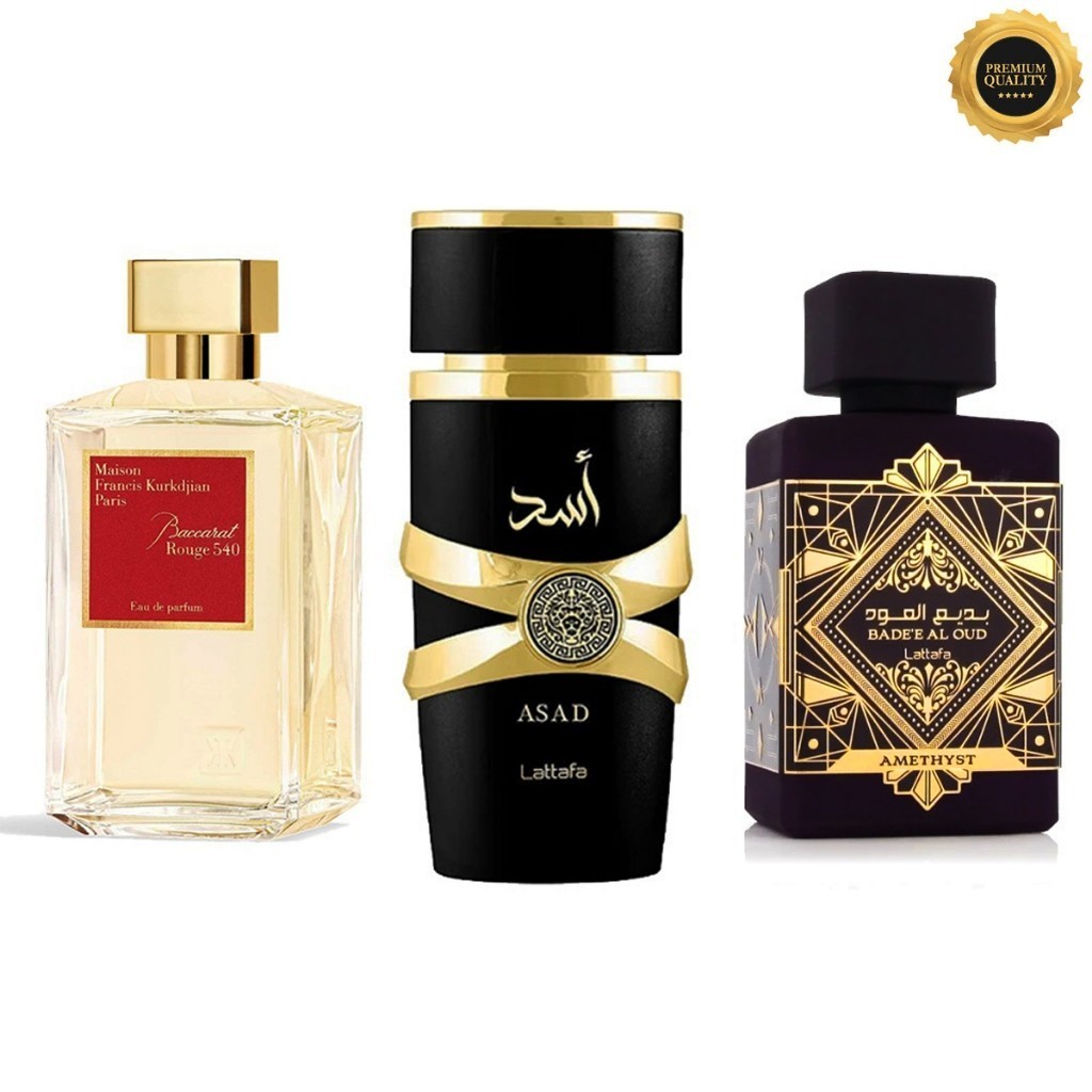 Kit 03 Perfume Masculino Arabe Importado Fragancias Concentrada Otima Fixação