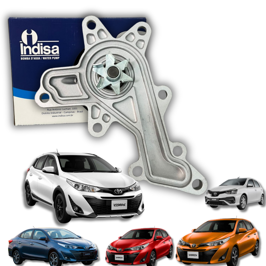 Bomba D´água Para Veículos Toyota Yaris 1.3/1.5 Etios 1.3/1.5 2016 2017 2018 2019  Produto Novo Original Indisa d/qualid em Oferta na Shopee