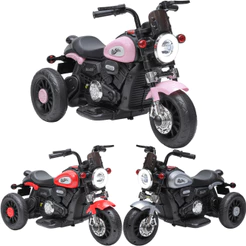 Mini Moto Eletrica Infantil Zippy Toys Harley Tracker 6V Rosa