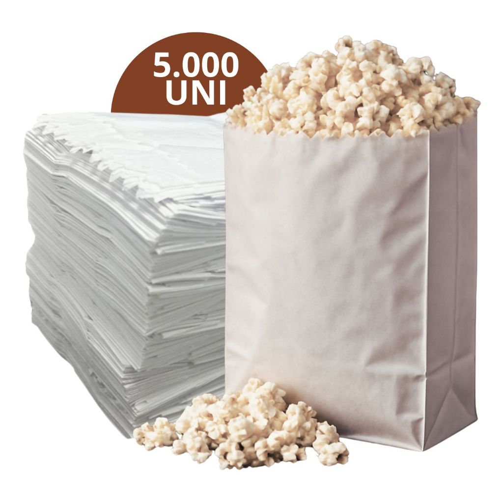 Saco Papel Mono Pipoca Grande 30g Salgados Lanches Pacote C/5.000 Unidades